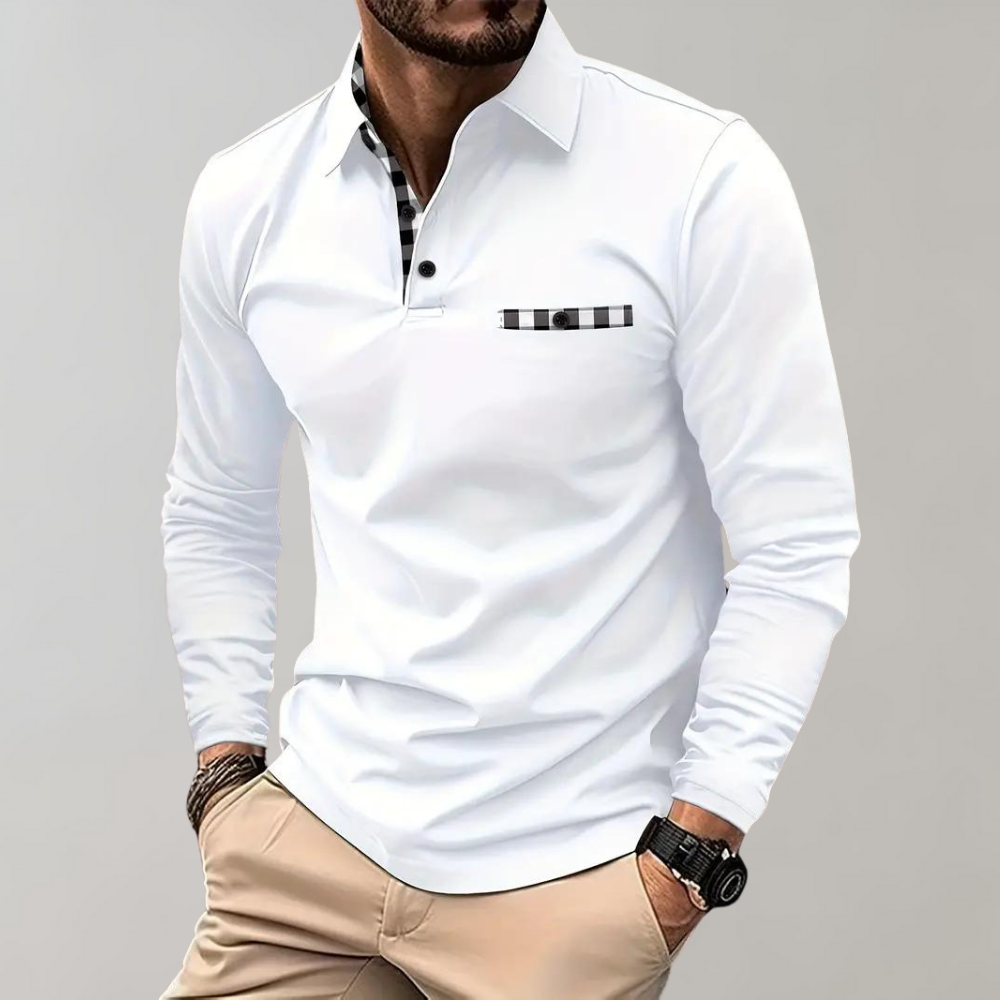 Jeroen | Heren longsleeve ruit details