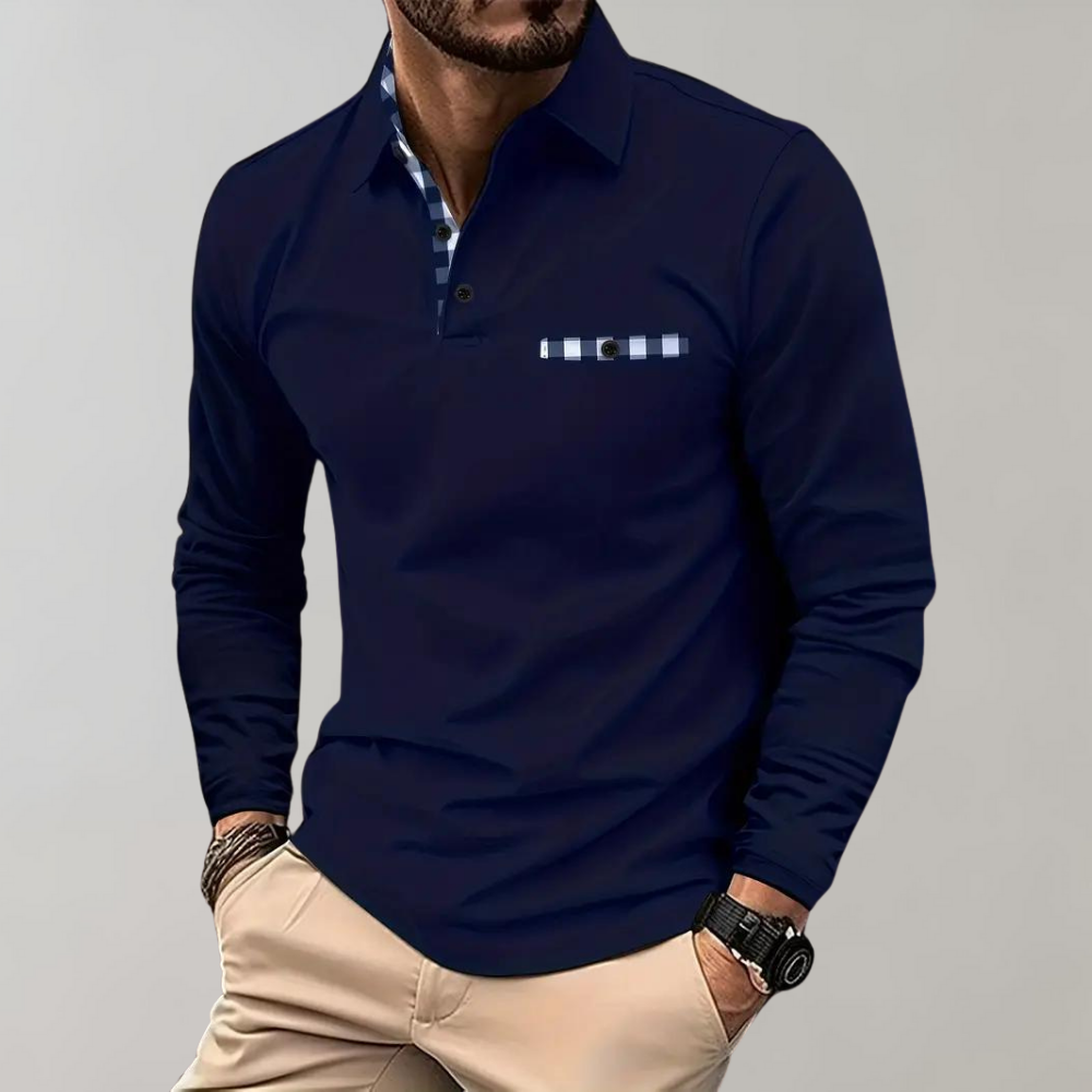 Jeroen | Heren longsleeve ruit details