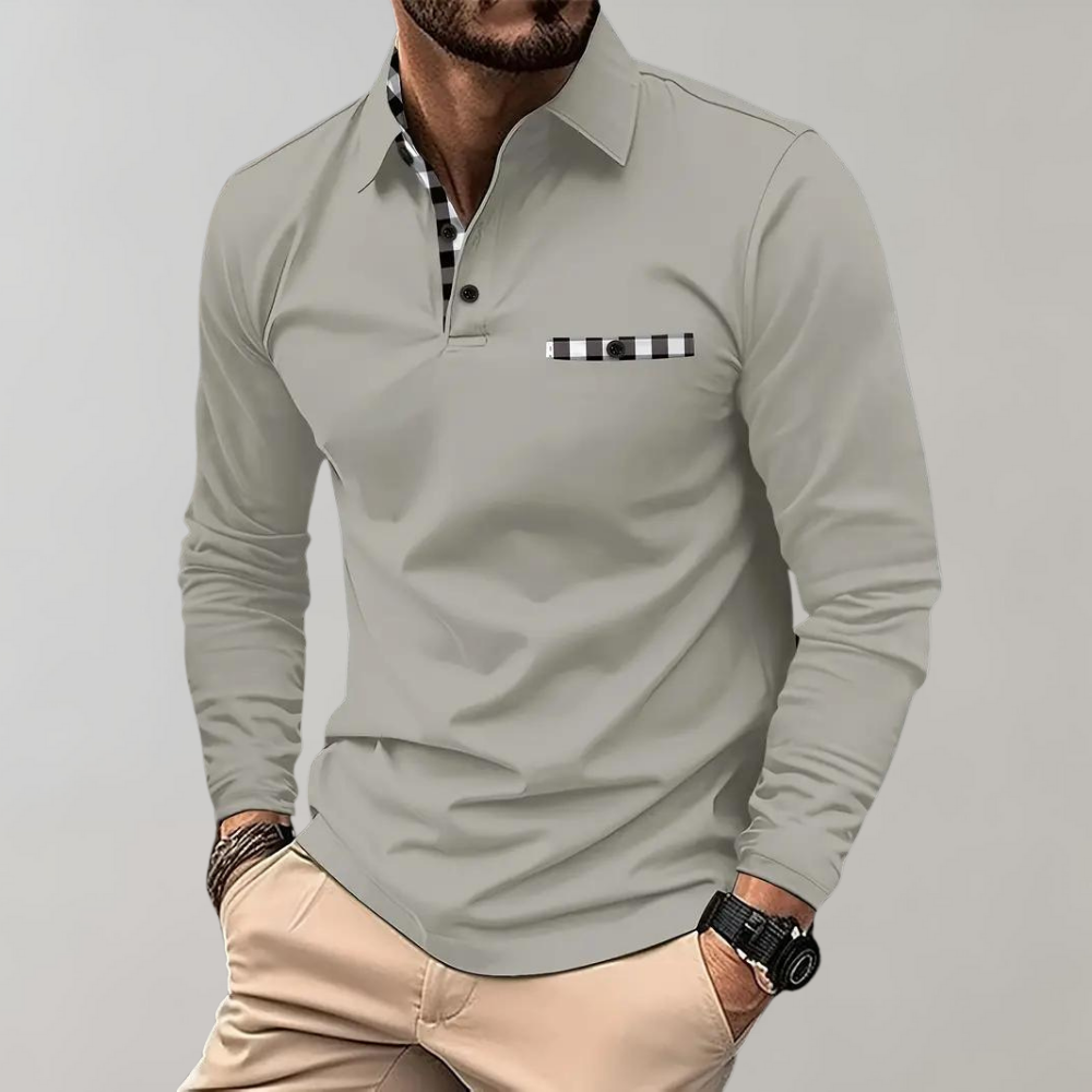 Jeroen | Heren longsleeve ruit details