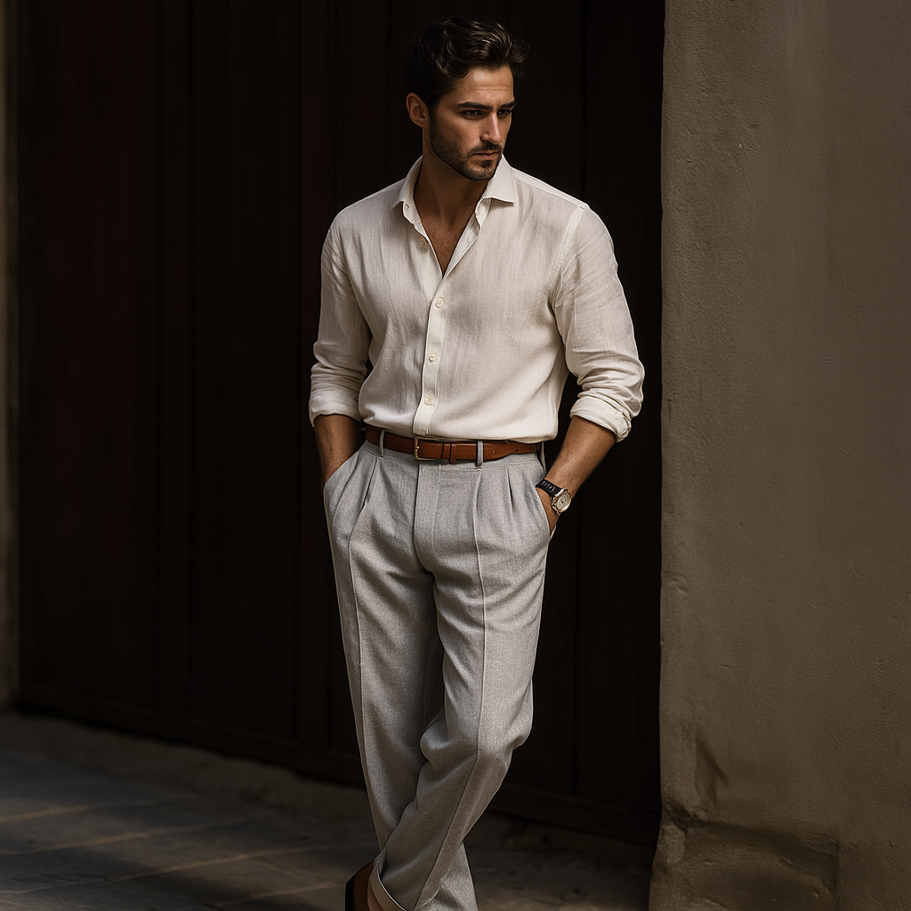 Maverick - Klassieke relaxed-fit linnen broek voor heren