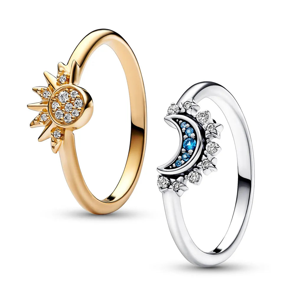 Celia - Damesring met zon en maan design
