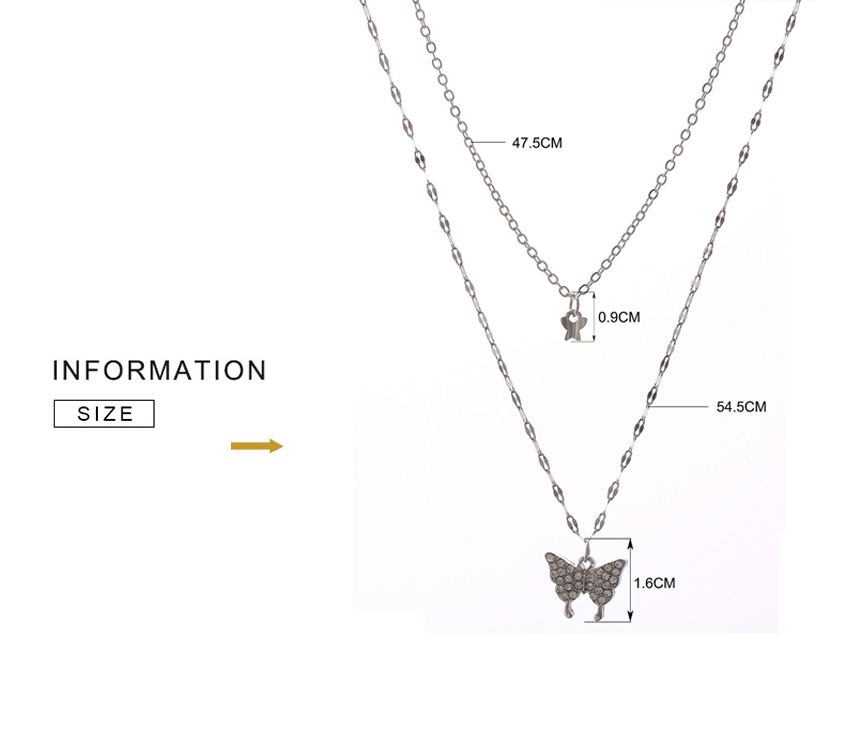 Damesketting met dubbele laag en vlinderdetails