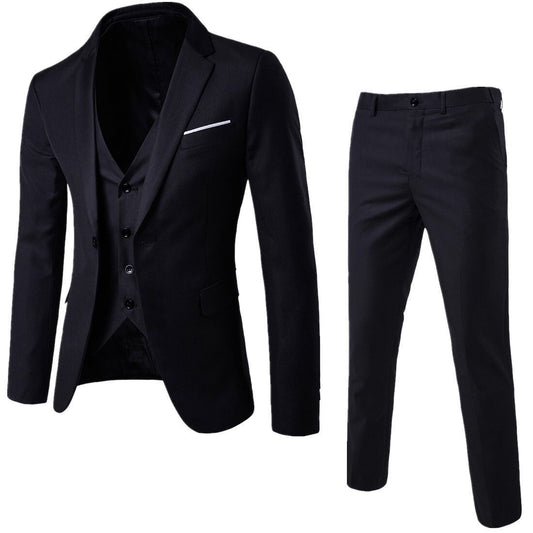 Abishek - Slim-fit driedelig pak voor heren