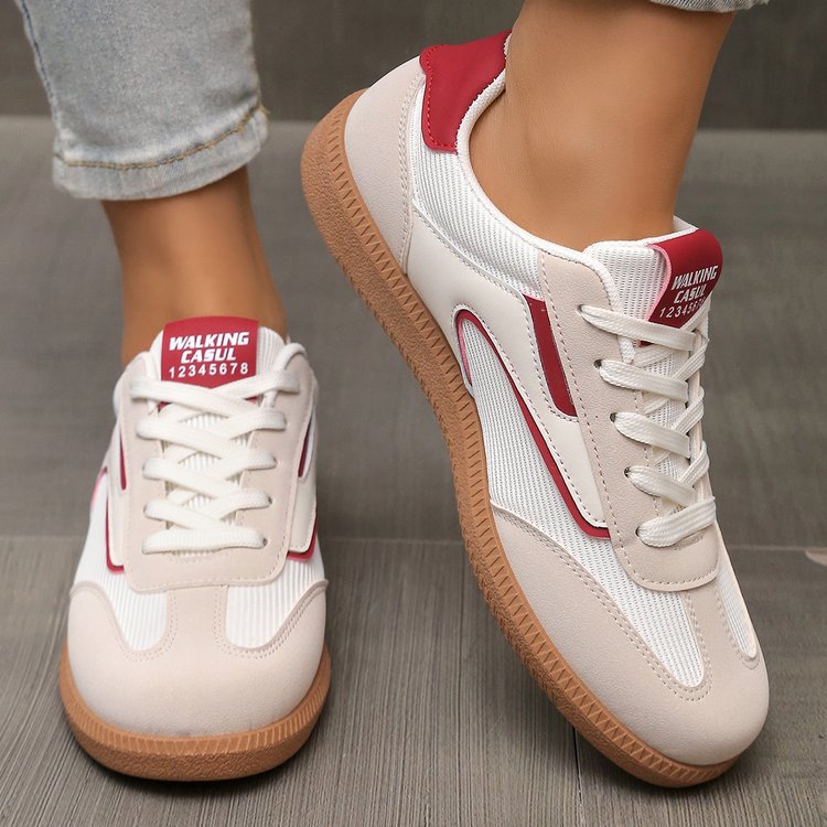 Zina - Dames lage vetersneaker met sportieve zool