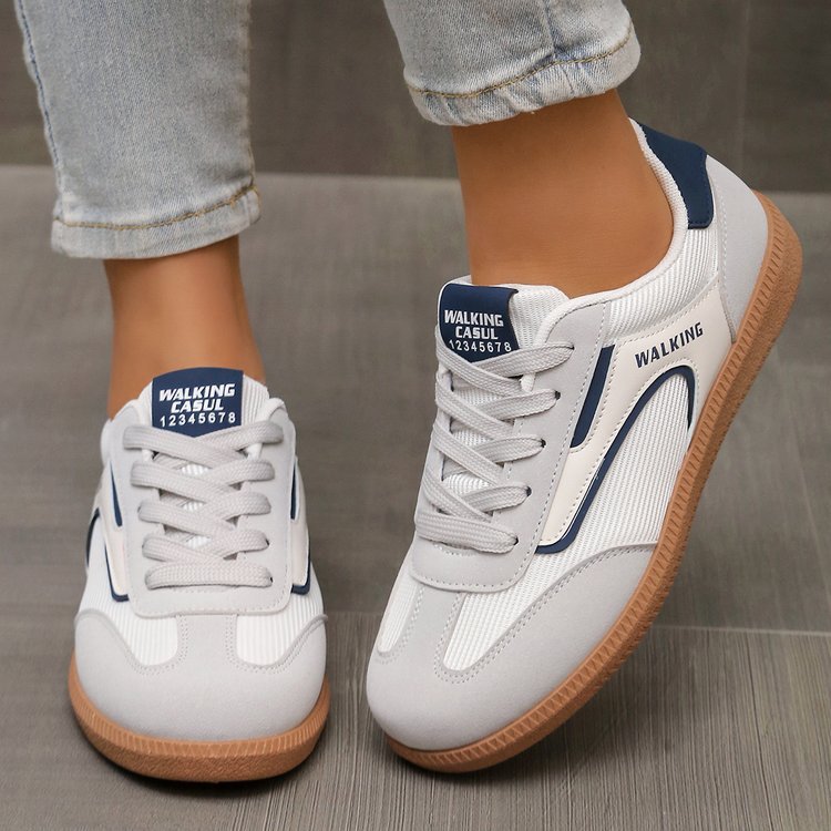 Zina - Dames lage vetersneaker met sportieve zool