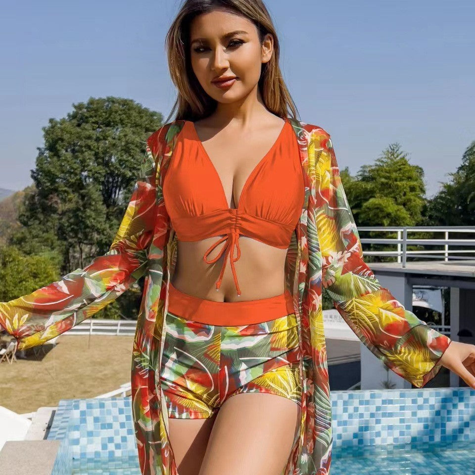 Sybille - Dames 3-delige zwemset met top, short en cover-up