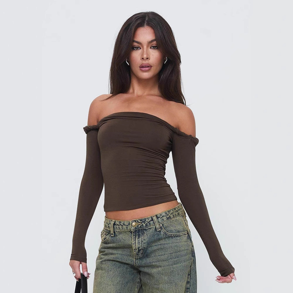 Laodice - Off shoulder top met lange mouwen voor dames