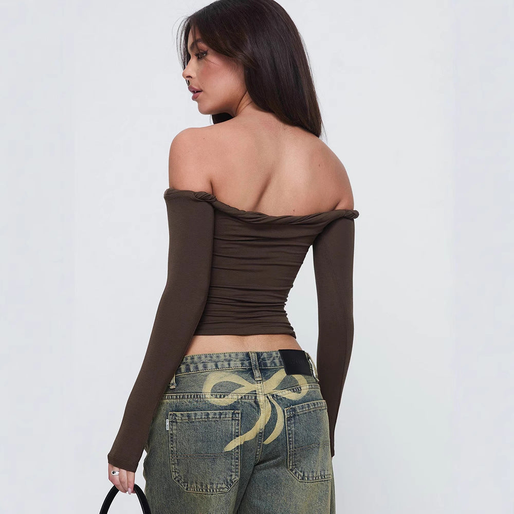 Laodice - Off shoulder top met lange mouwen voor dames