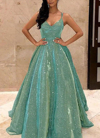 Rubí - Avondjurk met glans en diepe v-hals voor dames