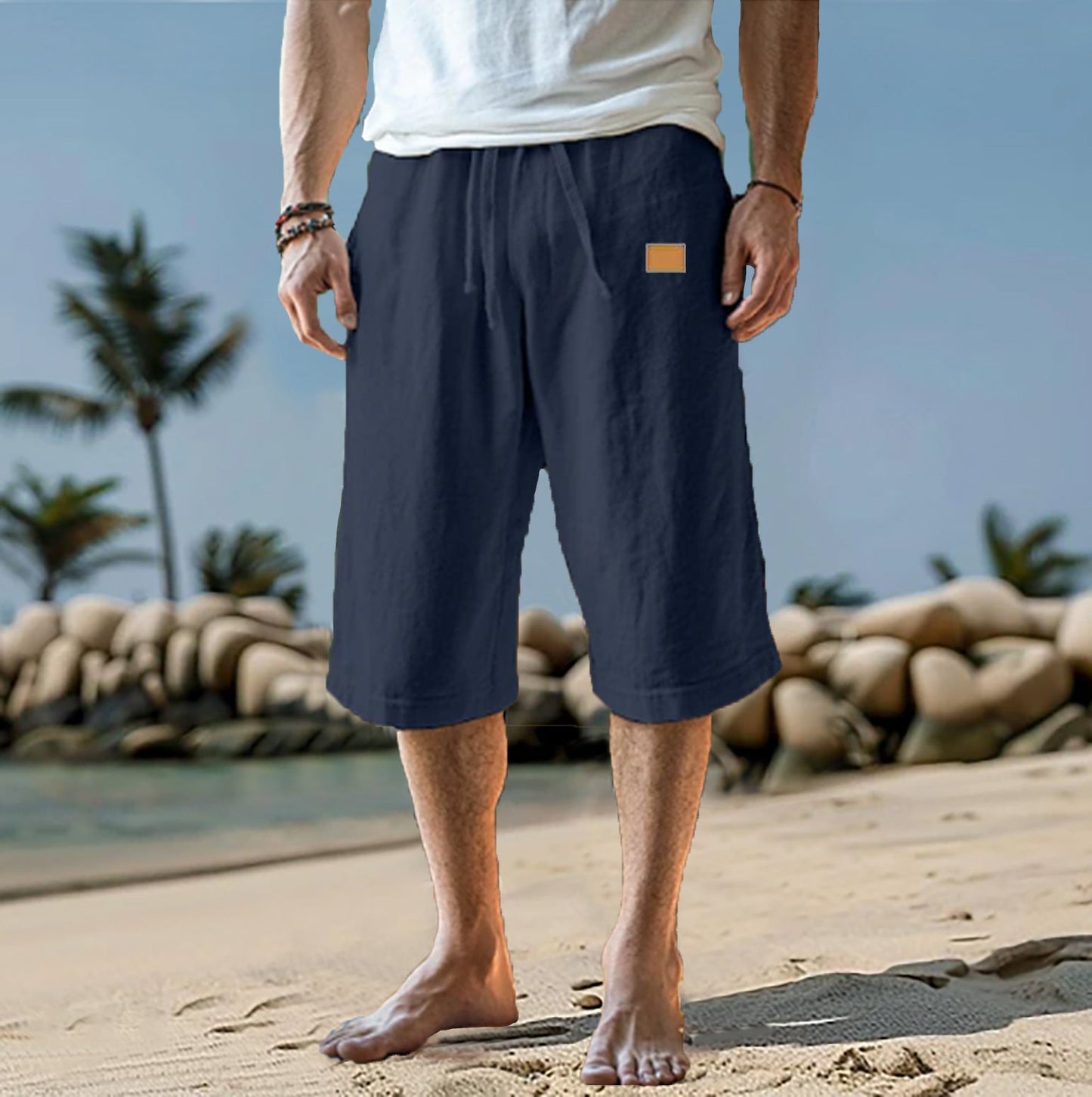 Alvaro - Herenshort met relaxte pasvorm en drawstring taille
