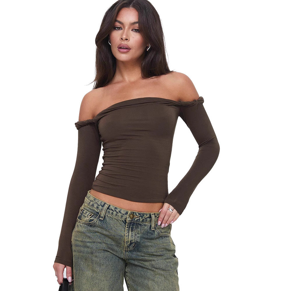 Laodice - Off shoulder top met lange mouwen voor dames