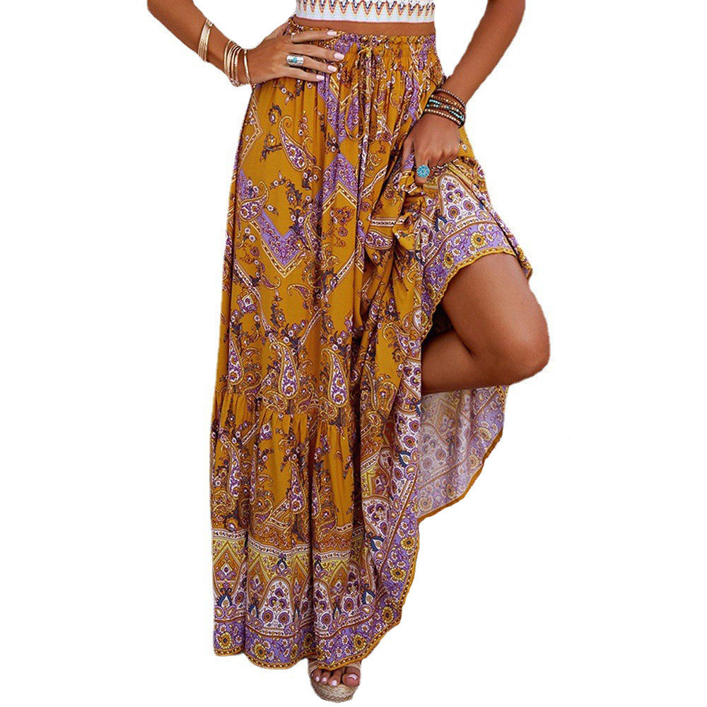Azucena - Boho maxi rok met hoge taille voor dames