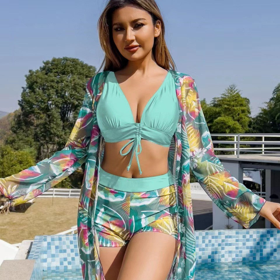 Sybille - Dames 3-delige zwemset met top, short en cover-up