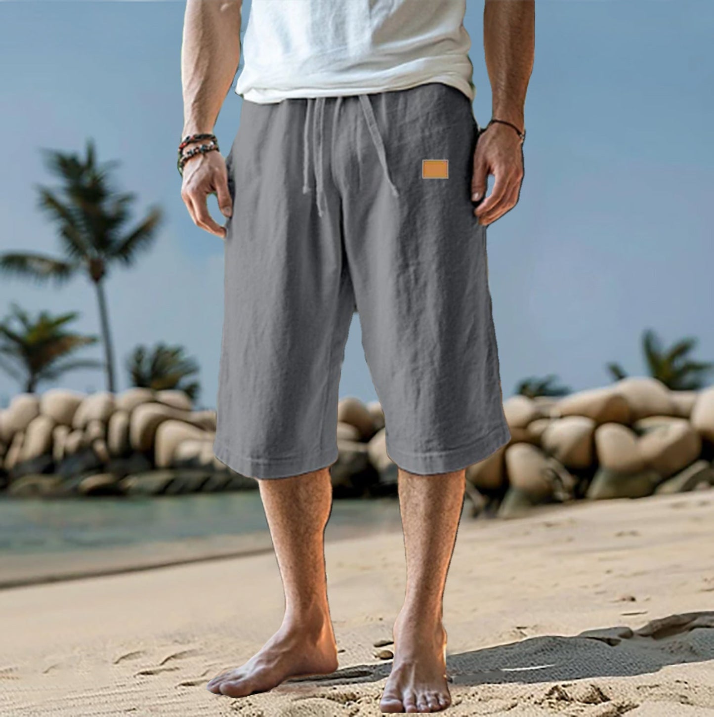 Alvaro - Herenshort met relaxte pasvorm en drawstring taille