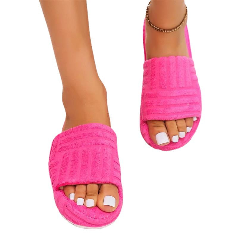 Eladia - Dames zachte instapslippers met structuurband