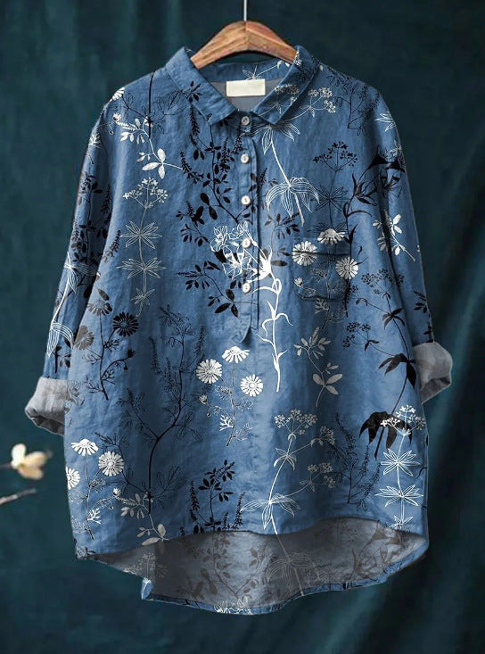 Rosalia - Losvallende damesblouse met kleurrijke bloemenprint