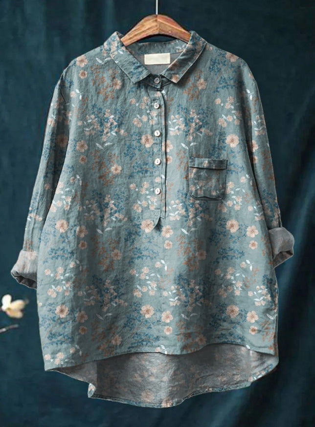 Rosalia - Losvallende damesblouse met kleurrijke bloemenprint