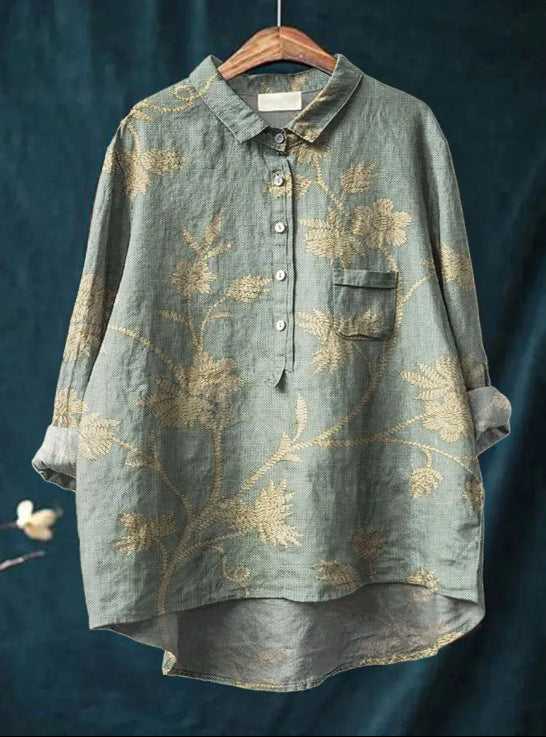 Rosalia - Losvallende damesblouse met kleurrijke bloemenprint