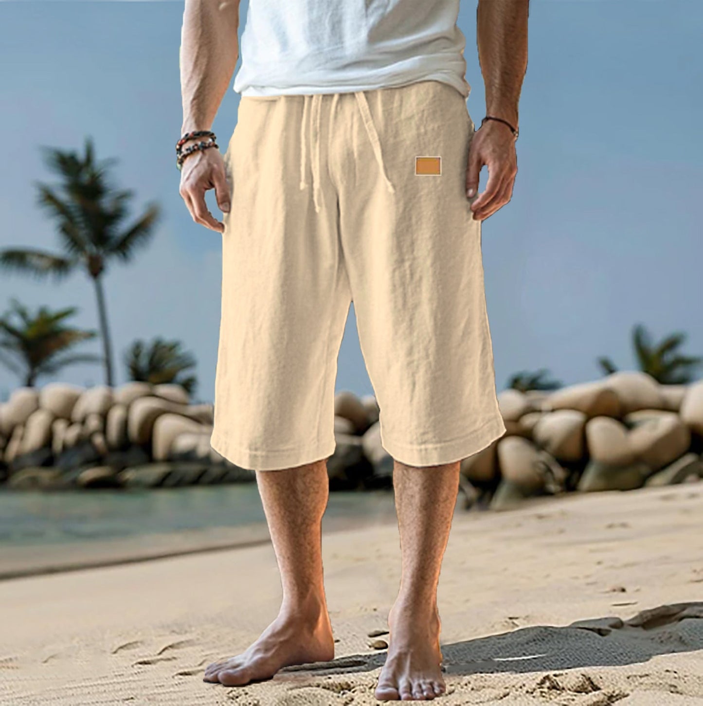 Alvaro - Herenshort met relaxte pasvorm en drawstring taille