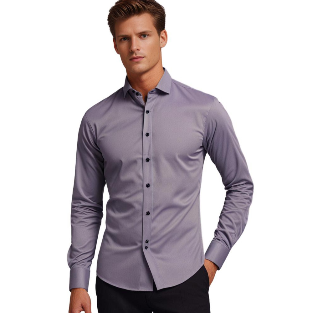 Pascal - Heren slim-fit overhemd met lange mouwen