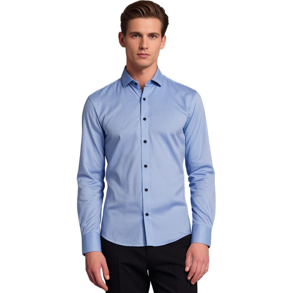 Pascal - Heren slim-fit overhemd met lange mouwen