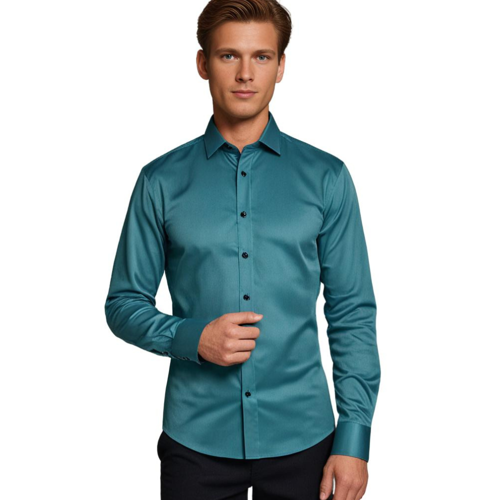 Pascal - Heren slim-fit overhemd met lange mouwen