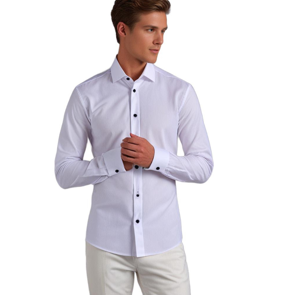 Pascal - Heren slim-fit overhemd met lange mouwen