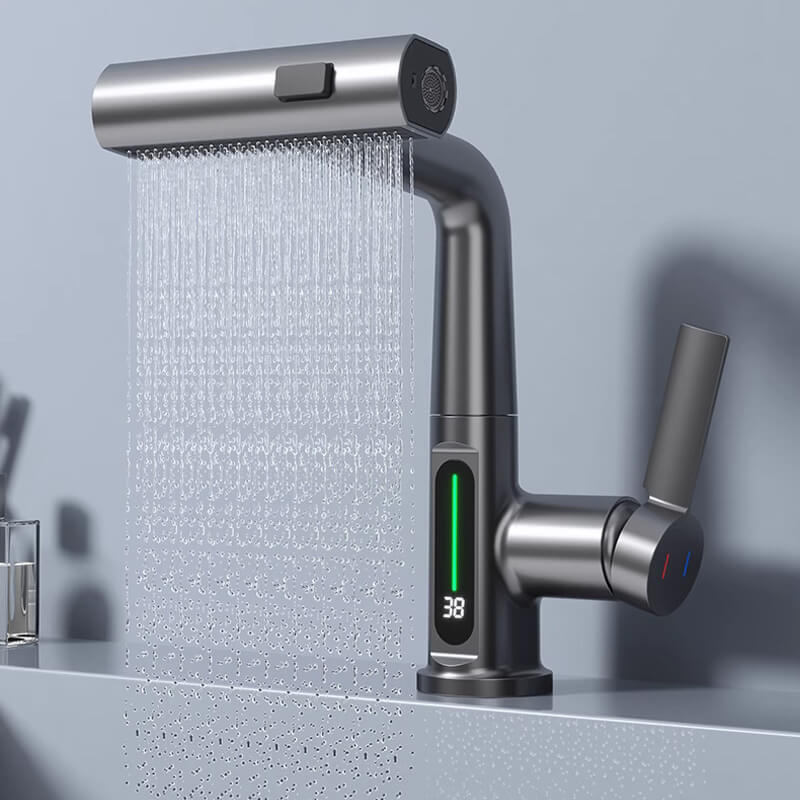 Flexibele kraan met LED-temperatuurweergave