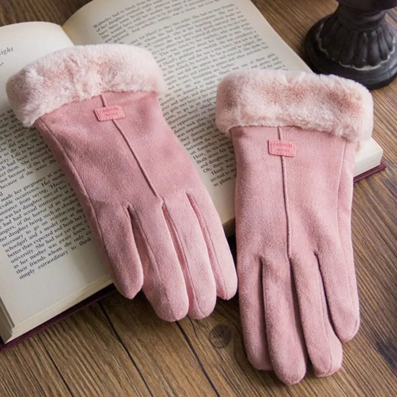 Pluche gevoerde winterhandschoenen