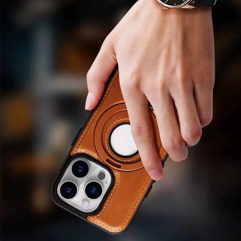 Magnetische iPhone-hoes met ringstandaard en compatibel met draadloos opladen