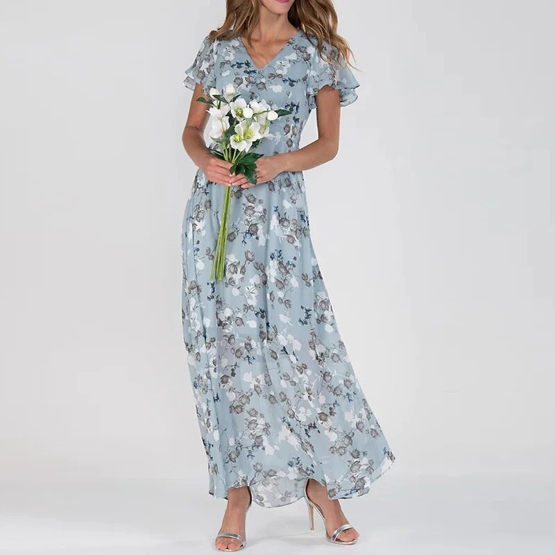 Vesna | Maxi-jurk met bloemenprint en V-hals