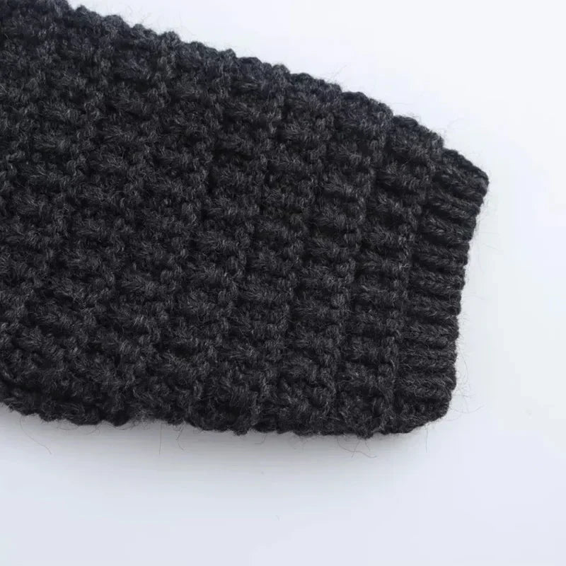 Mikana - Donkergrijs gebreid sweater vest
