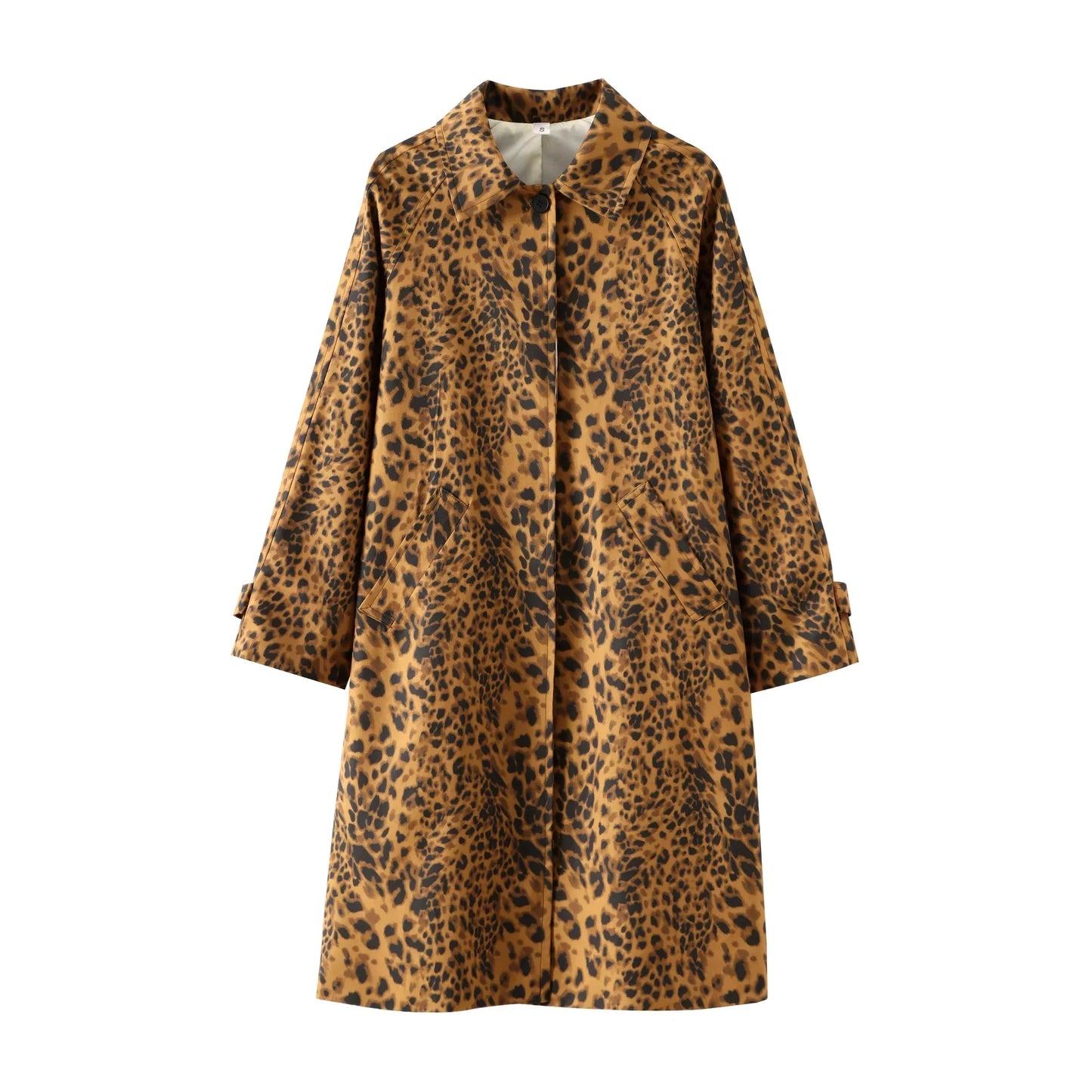 Medusa - Luipaard chique dames trenchcoat met 2 voorzakken