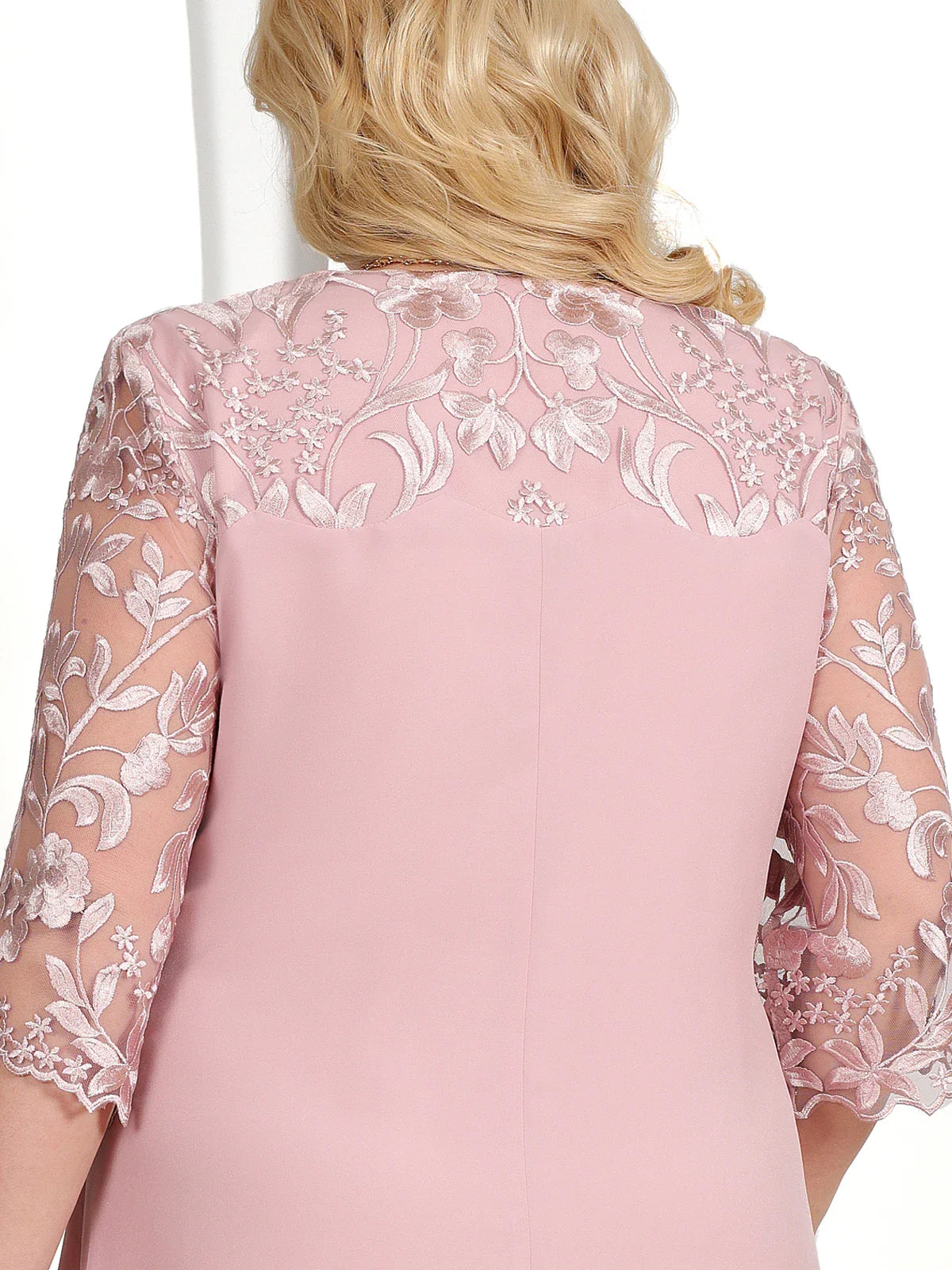 Agatha - Vrouwen oversized geborduurd banket jurk bloemen kant mouwen