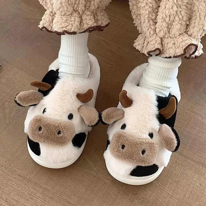 Cypress - Pluche uniseks pantoffels met koeienmotief