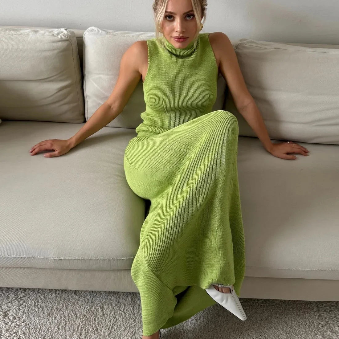 Maegan – Mouwloze dames top en maxi rok set
