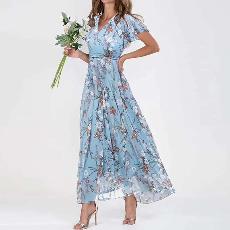 Vesna | Maxi-jurk met bloemenprint en V-hals