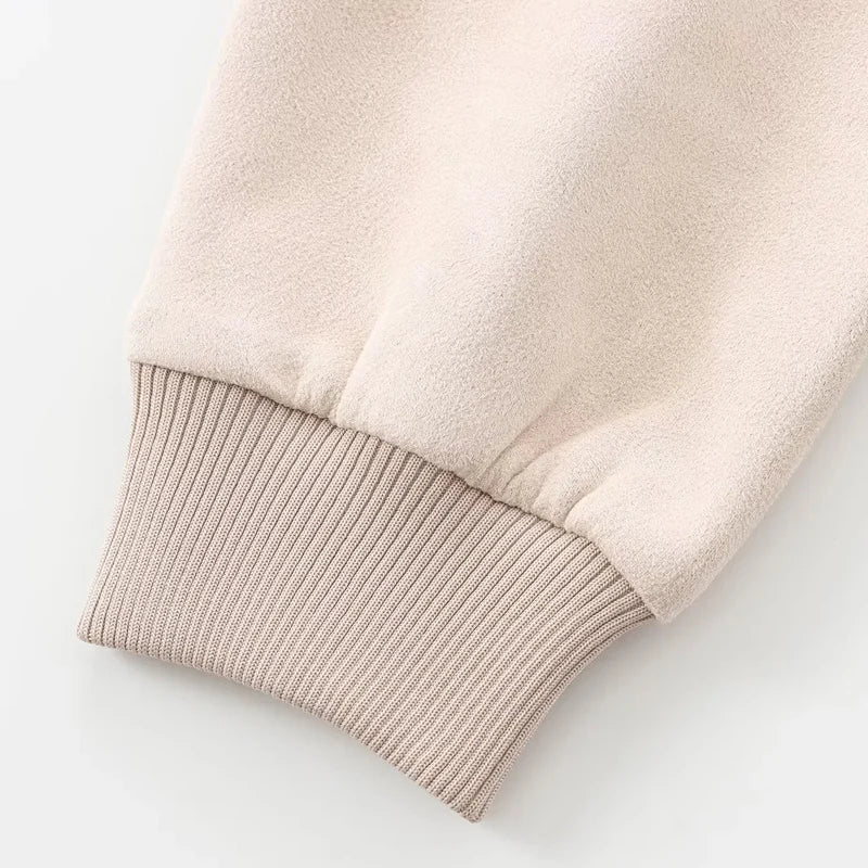 Jumila - Dames khaki cropped bomber varsity-jasje