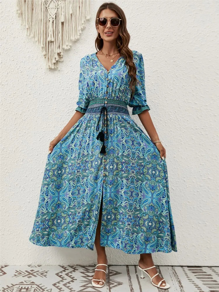 Clarisa – Zomerjurk met v-hals voor dames