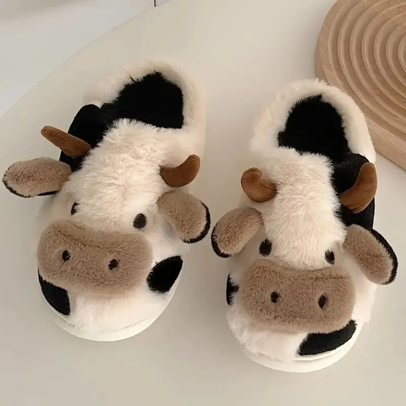 Cypress - Pluche uniseks pantoffels met koeienmotief
