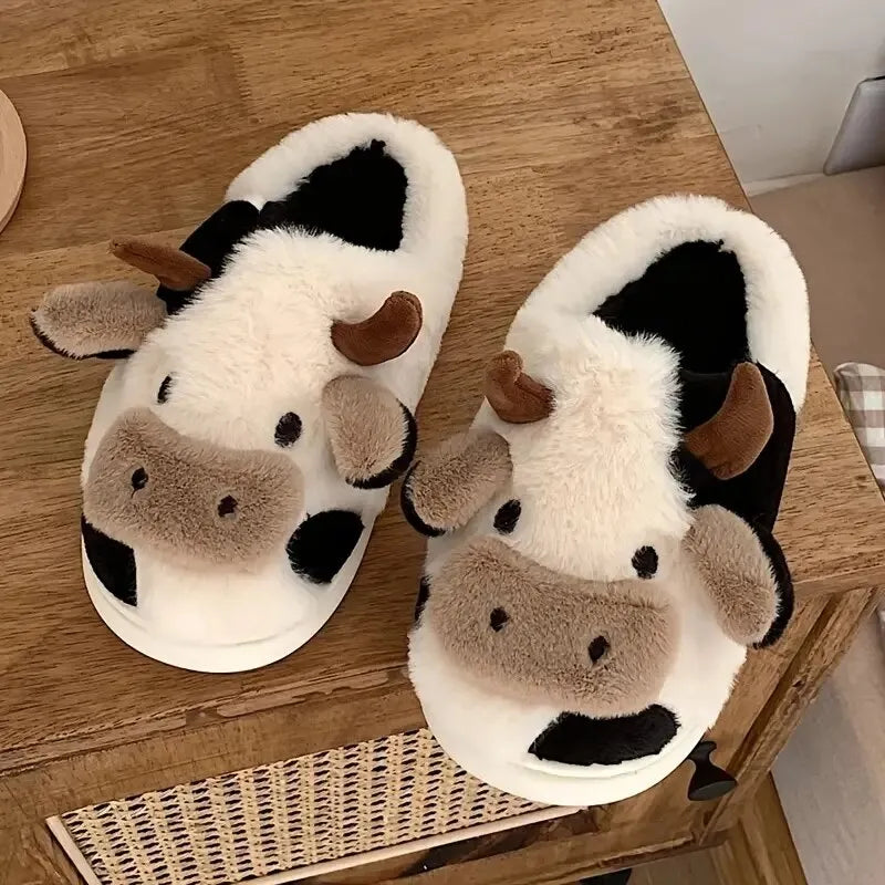 Cypress - Pluche uniseks pantoffels met koeienmotief