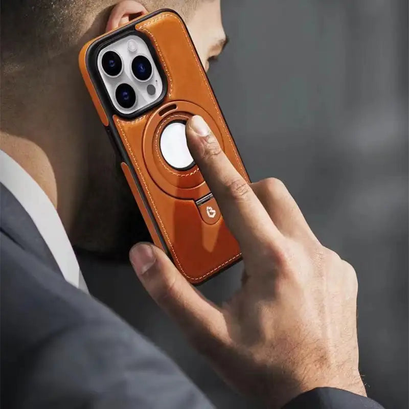 Magnetische iPhone-hoes met ringstandaard en compatibel met draadloos opladen