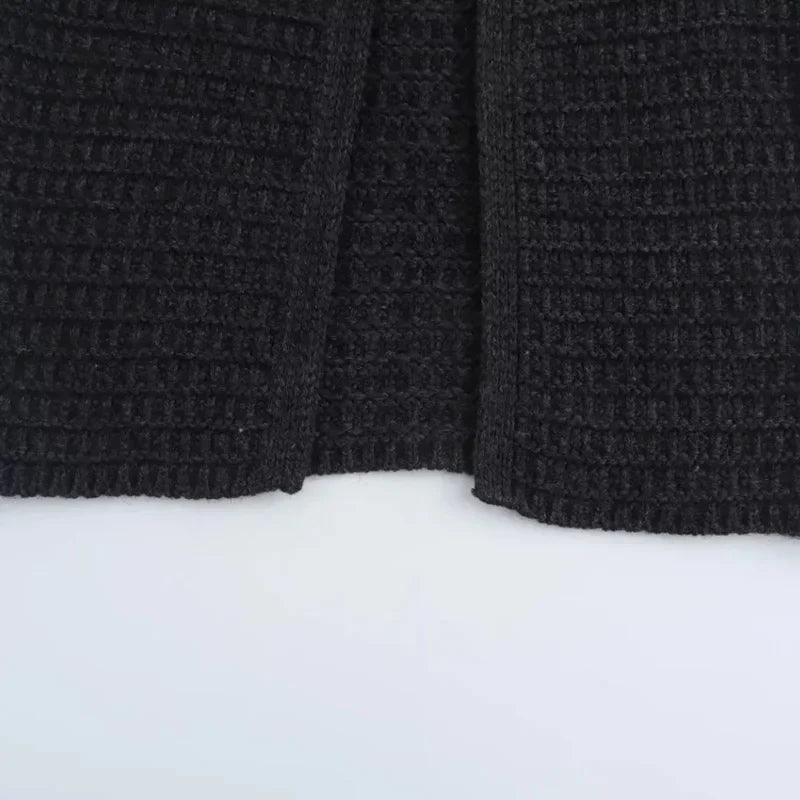 Mikana - Donkergrijs gebreid sweater vest