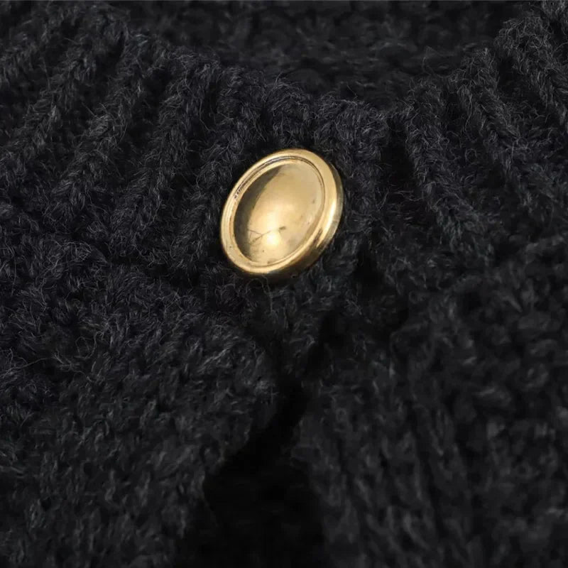 Mikana - Donkergrijs gebreid sweater vest
