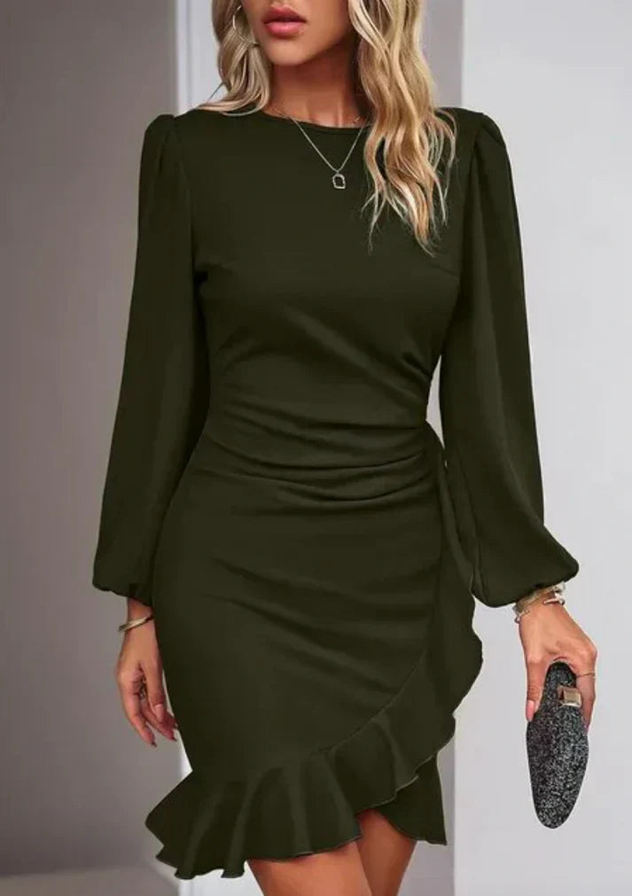Valencia | Elegante mini-jurk met lange mouwen en ruches