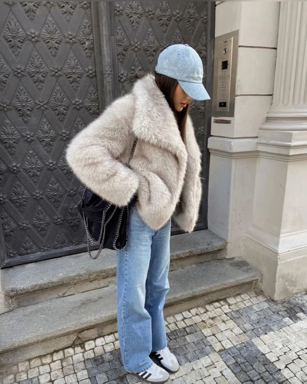 Milky | Luxe bontjas met oversized kraag