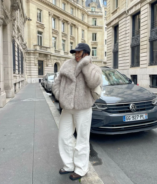 Milky | Luxe bontjas met oversized kraag