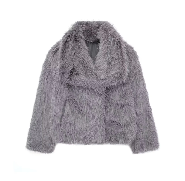 Luxueuze Faux Fur Jas met Volumineuze Kraag