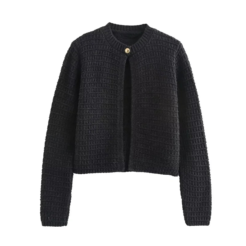 Mikana - Donkergrijs gebreid sweater vest