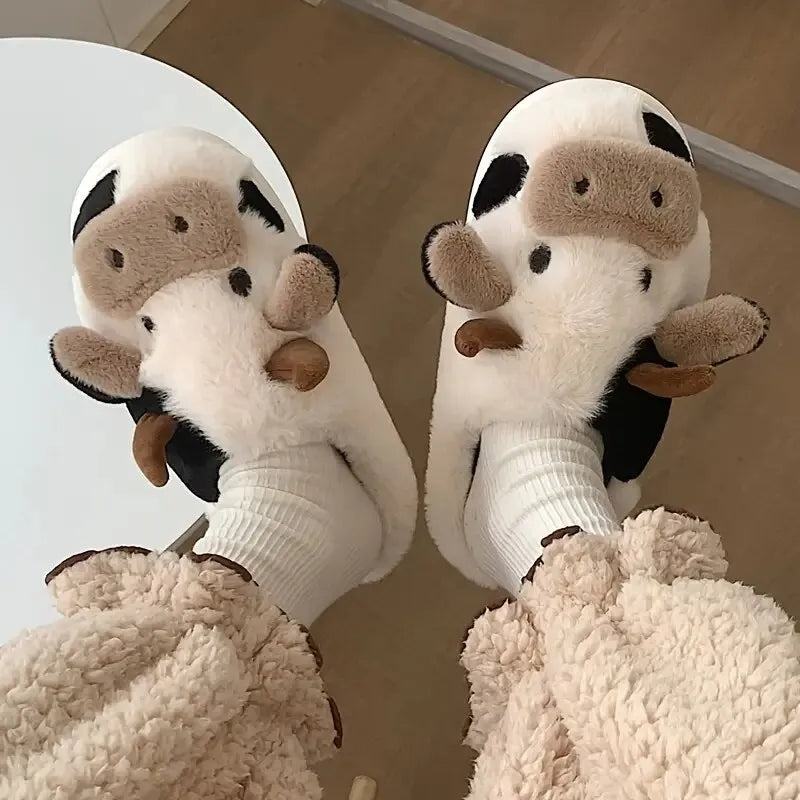 Cypress - Pluche uniseks pantoffels met koeienmotief